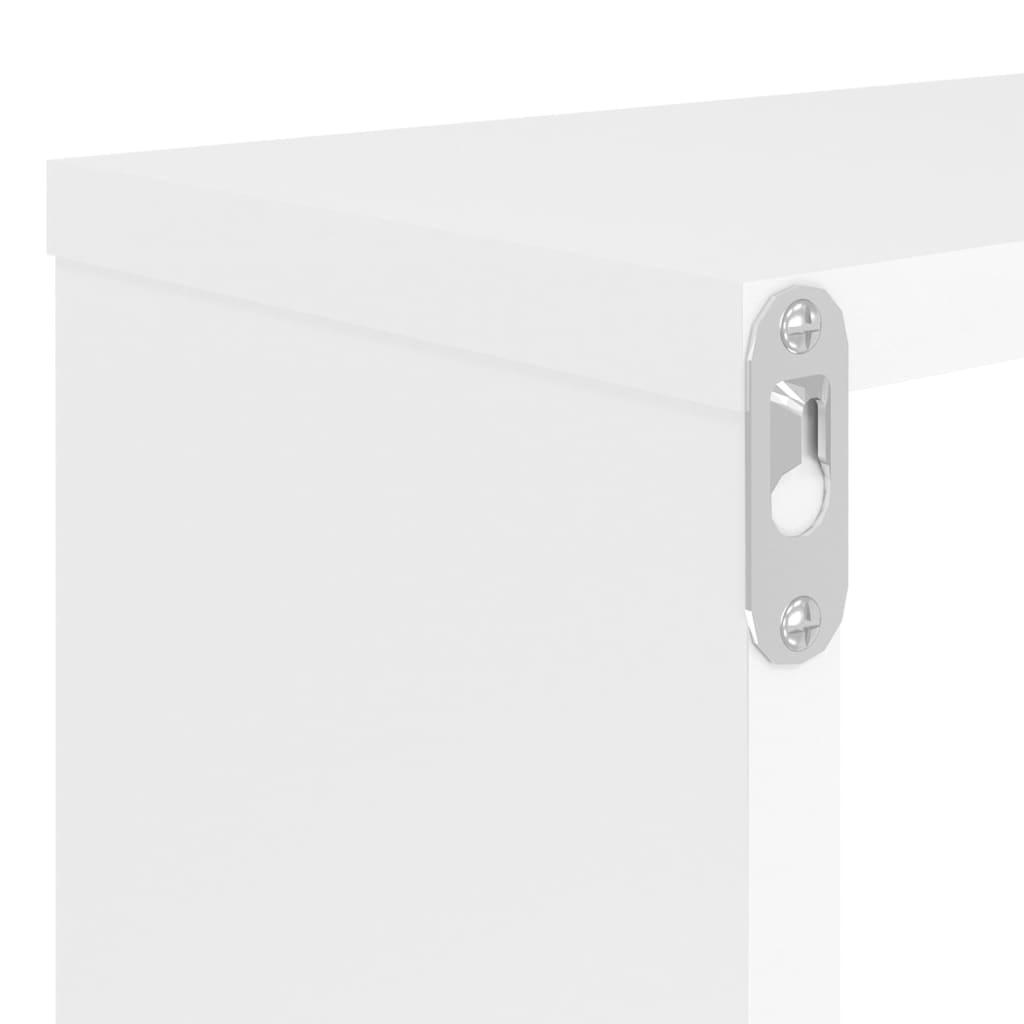 vidaXL Estantes parede cúbicas 2pcs deriv. madeira 80x15x26,5cm branco