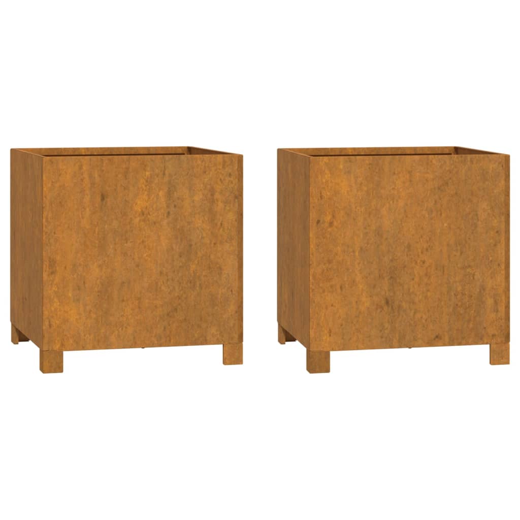 vidaXL Vasos/floreira c/ pernas 2pcs 42x40x43cm aço corten enferrujado