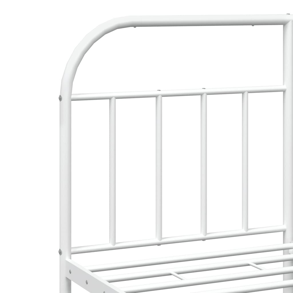 vidaXL Estrutura de cama com cabeceira e pés 183x213 cm metal branco