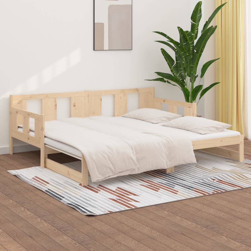 vidaXL Estrutura sofá-cama de puxar 2x(90x200) cm pinho maciço