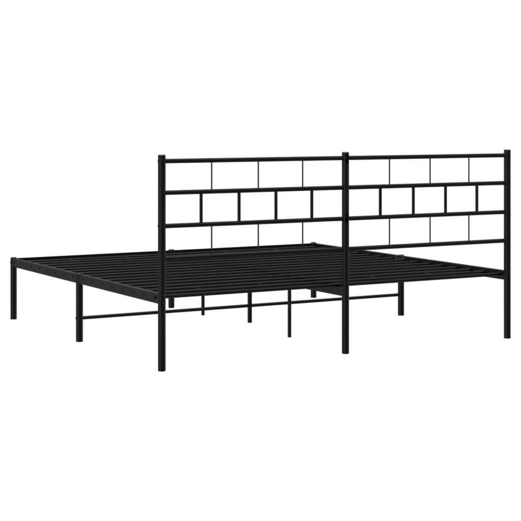 vidaXL Estrutura de cama com cabeceira 183x213 cm metal preto