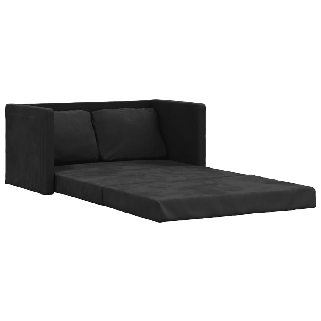 vidaXL Sofá-cama sem pés 122x204x55 cm veludo preto