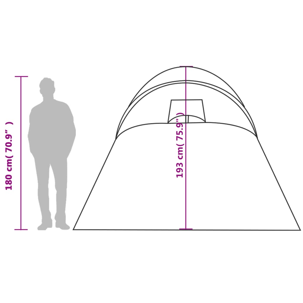 vidaXL Tenda familiar cúpula para 6 pessoas impermeável cinza/laranja