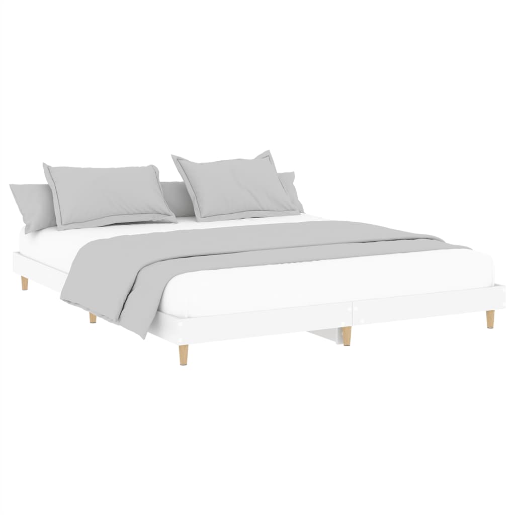 vidaXL Estrutura de cama 200x200 cm derivados de madeira branco