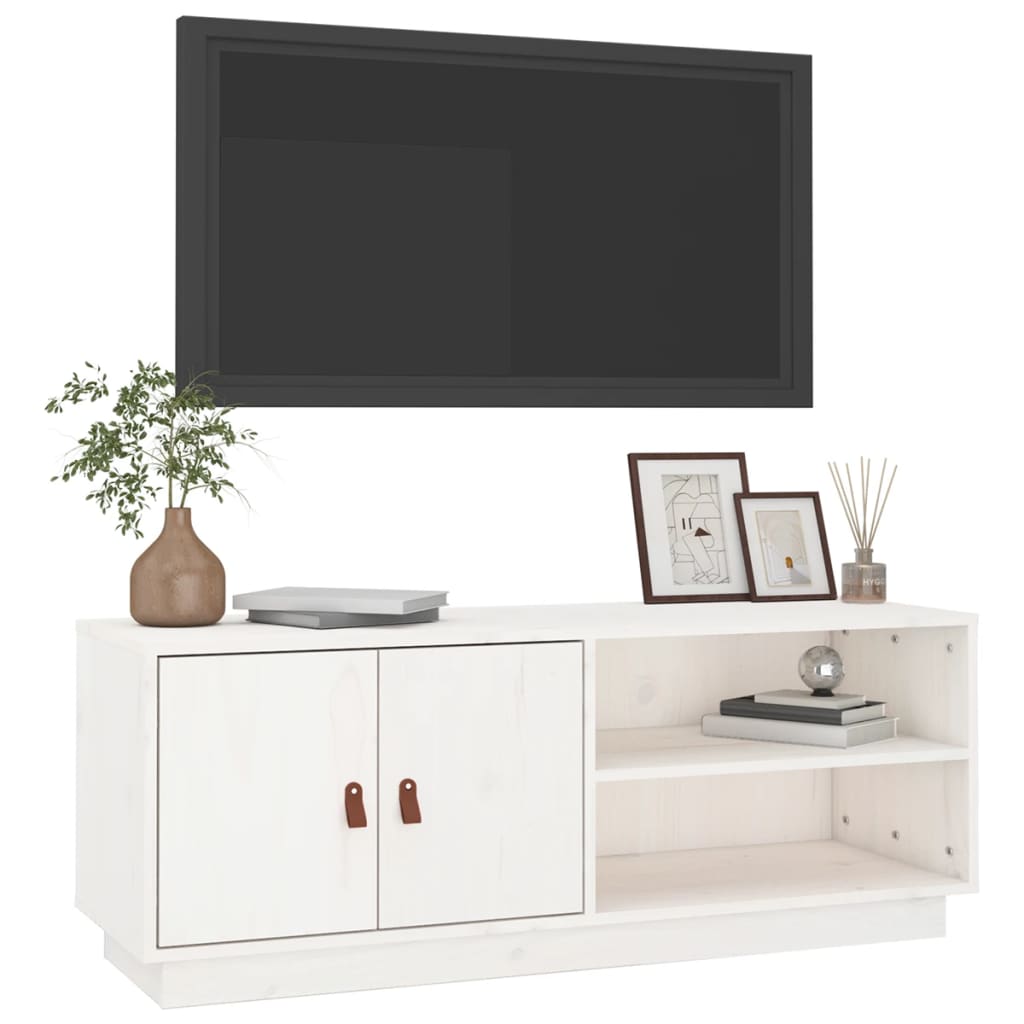 vidaXL Móvel de TV 105x34x40 cm madeira de pinho maciça branco