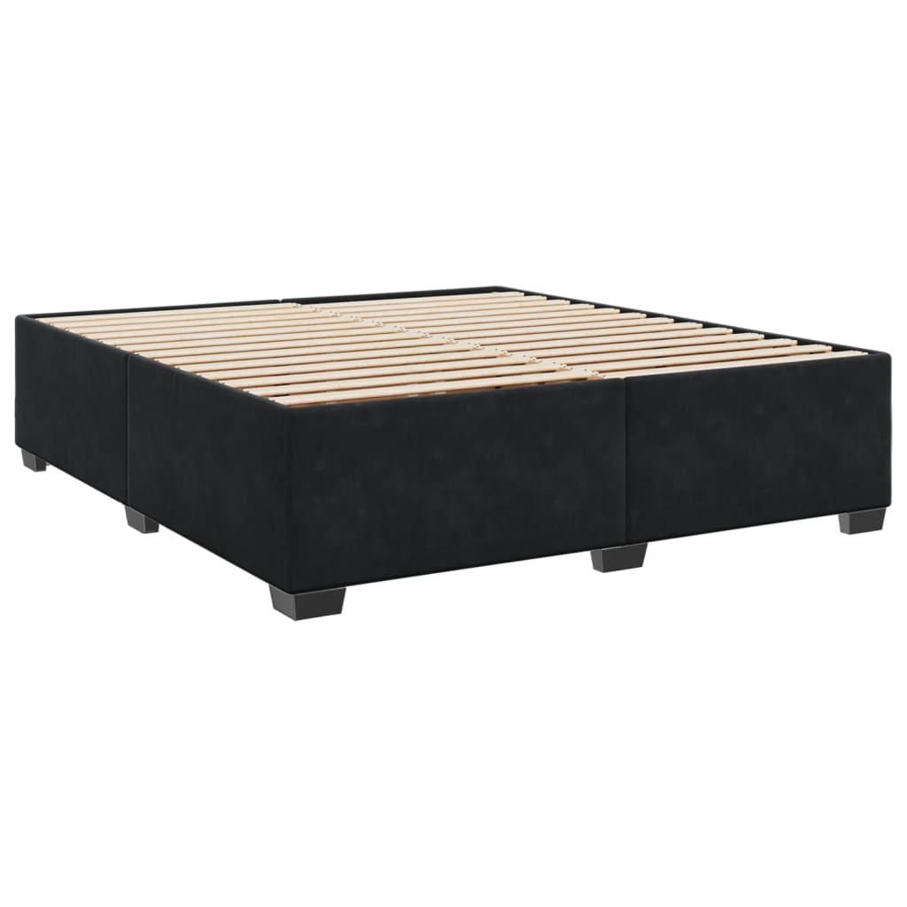 vidaXL Cama com molas/colchão 200x200 cm veludo preto