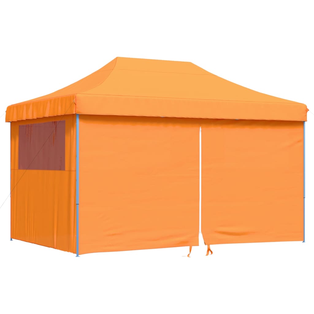 vidaXL Tenda para festas pop-up dobrável c/ 4 paredes laterais laranja