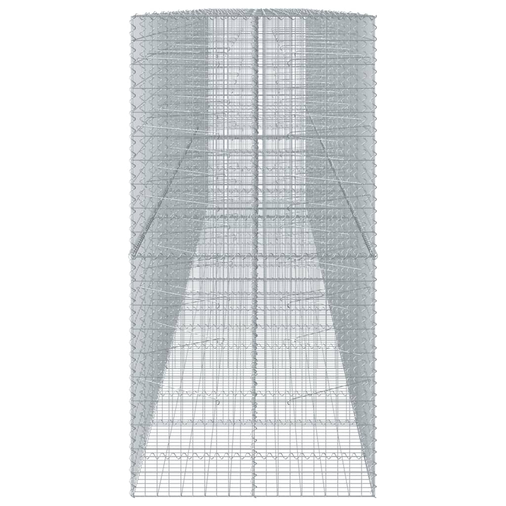 vidaXL Cesto gabião com cobertura 850x100x200 cm ferro galvanizado