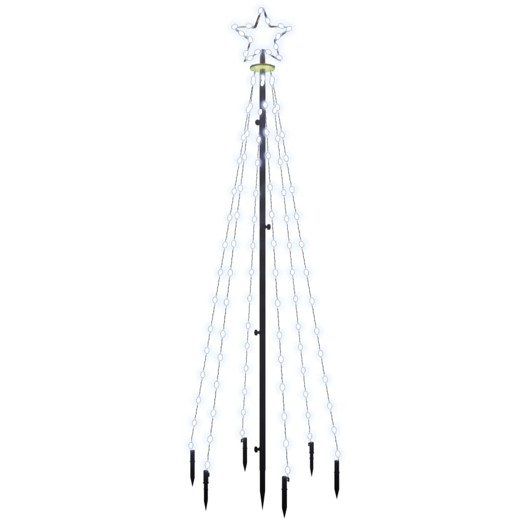 vidaXL Árvore de Natal com espeto 108 luzes LED 180 cm branco frio