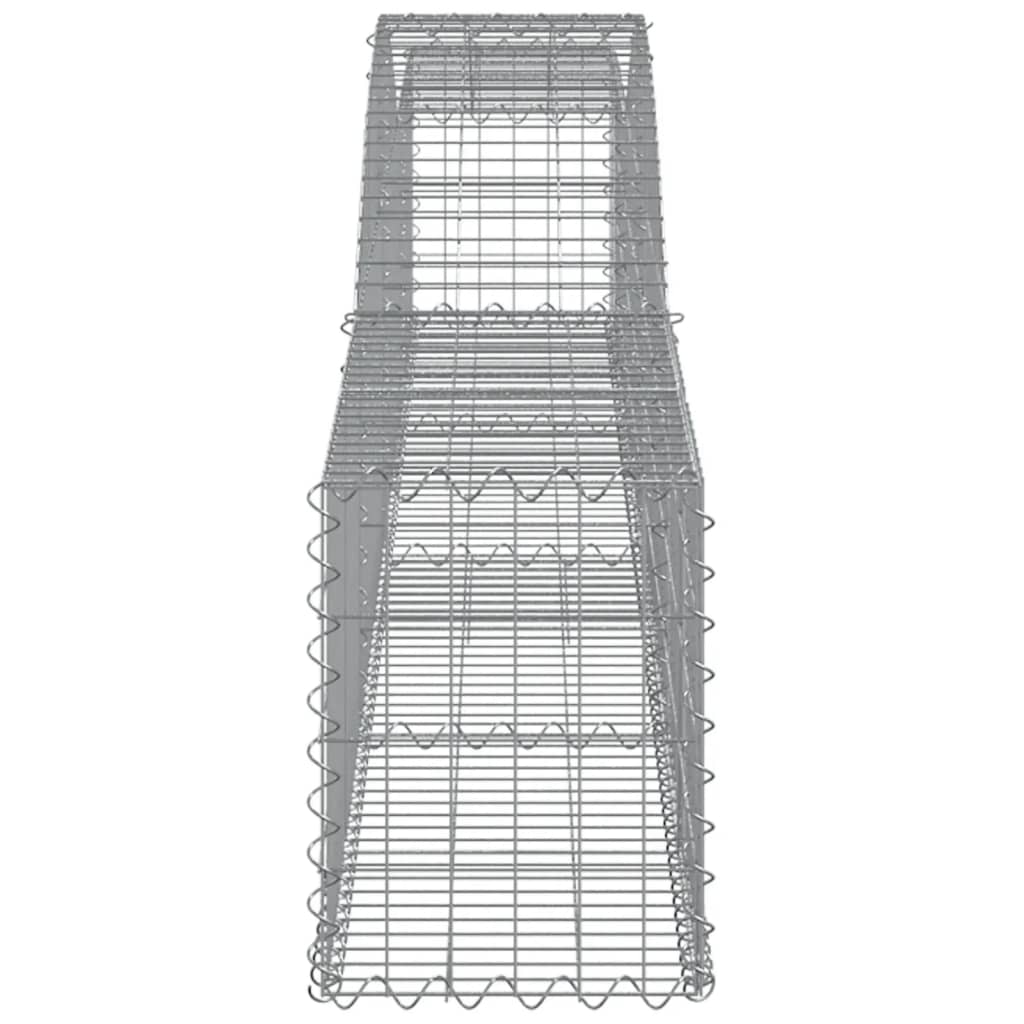 vidaXL Cestos gabião arqueados 2 pcs 400x30x40/60 cm ferro galvanizado