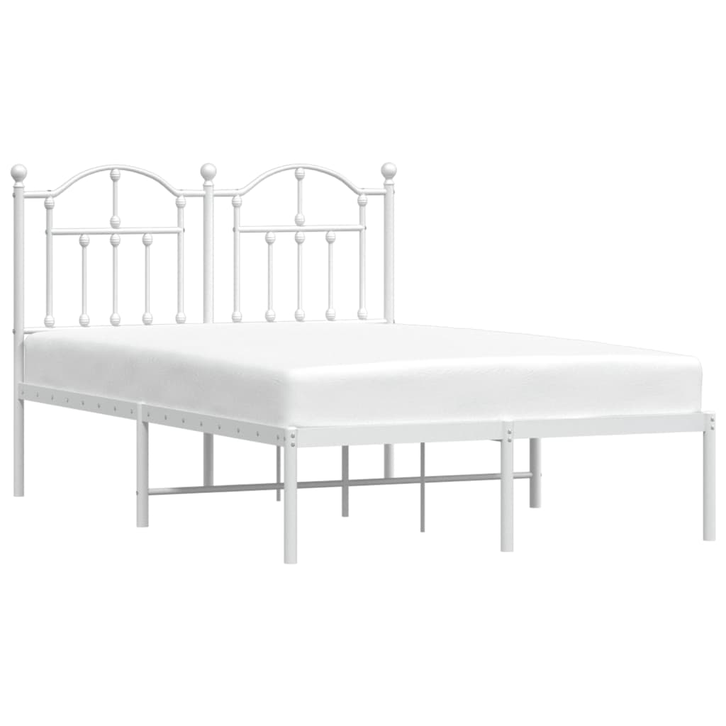 vidaXL Estrutura de cama com cabeceira 120x190 cm metal branco