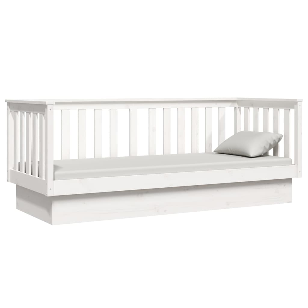 vidaXL Sofá-cama sem colchão 90x190 cm madeira de pinho maciça branco