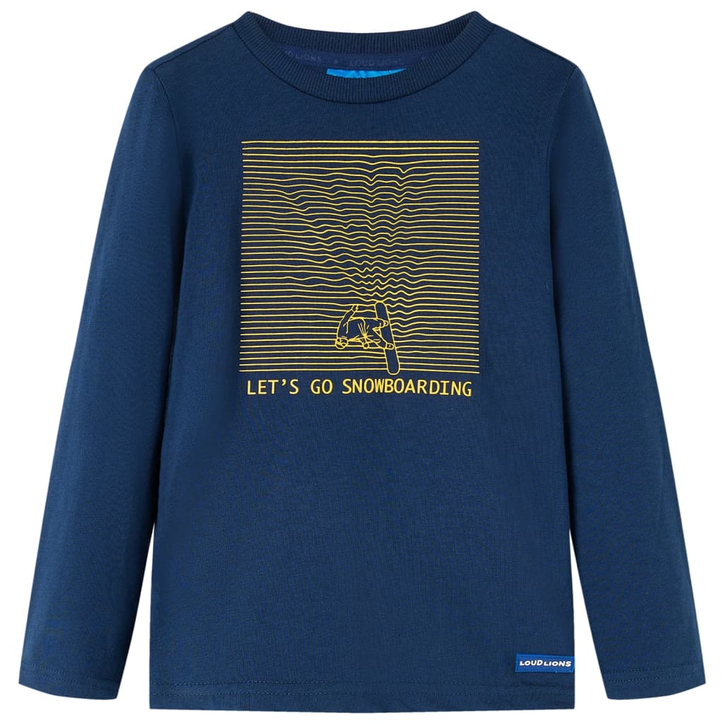 T-shirt de manga comprida para criança azul-marinho 116
