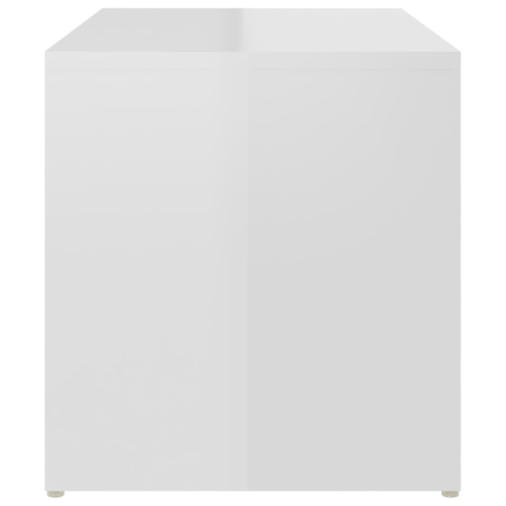 vidaXL Mesa de apoio 59x36x38 cm derivados de madeira branco brilhante