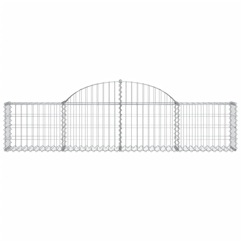 vidaXL Cestos gabião arqueados 11pcs 200x30x40/60 cm ferro galvanizado