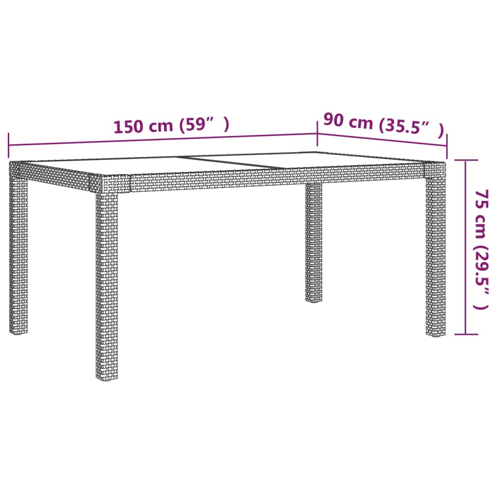 vidaXL 7 pcs conjunto de jantar exterior c/ almofadões vime PE branco