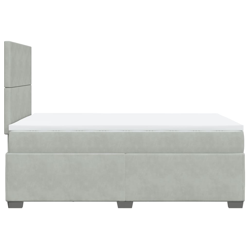 vidaXL Cama boxspring com colchão 120x190 cm veludo cinzento-claro