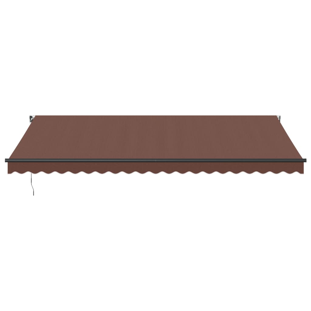 vidaXL Toldo retrátil manual com luzes LED 500x350 cm castanho