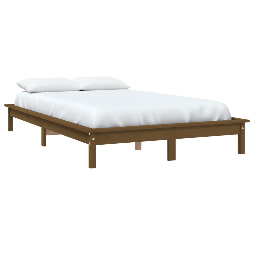 vidaXL Estrutura de cama 160x200 cm madeira pinho maciço castanho mel