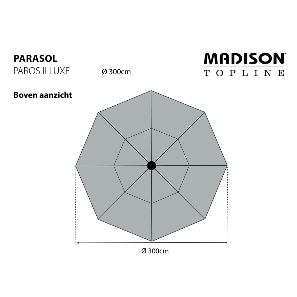 Madison Guarda-sol de jardim Paros II Luxe 300 cm cru