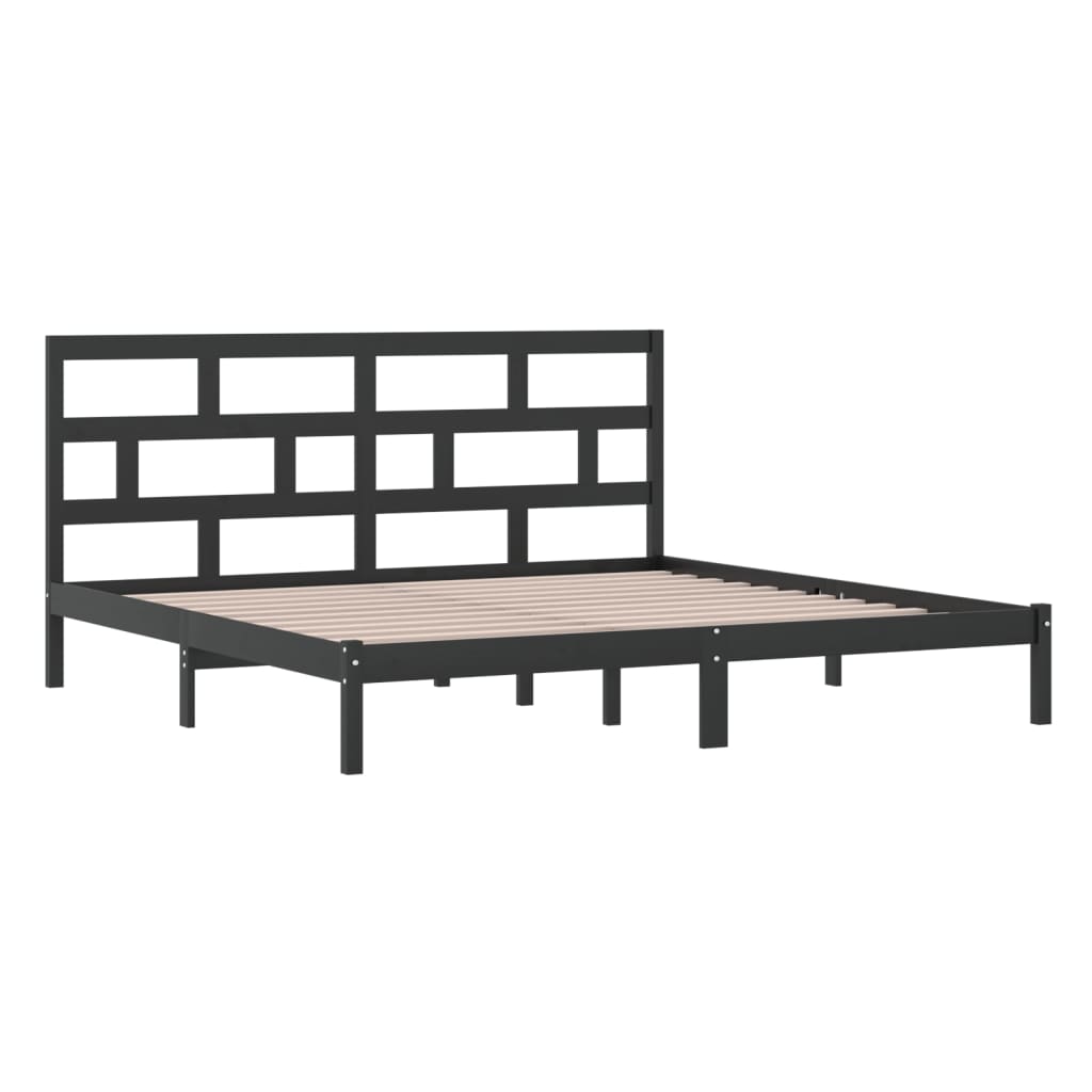 vidaXL Estrutura de cama 200x200 cm pinho maciço preto