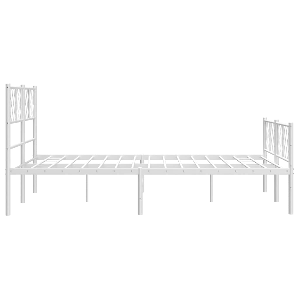 vidaXL Estrutura de cama com cabeceira e pés 120x200 cm metal branco