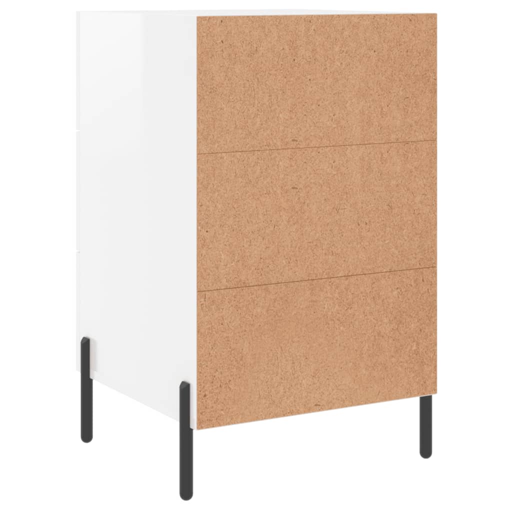 vidaXL Mesa de cabeceira 40x40x66cm derivados madeira branco brilhante