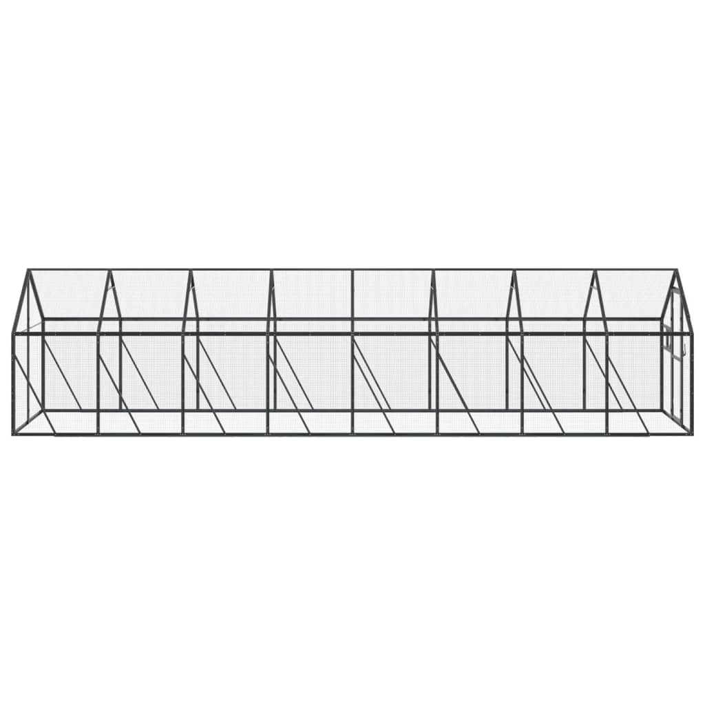 vidaXL Aviário 1,79x8x1,85 m alumínio antracite