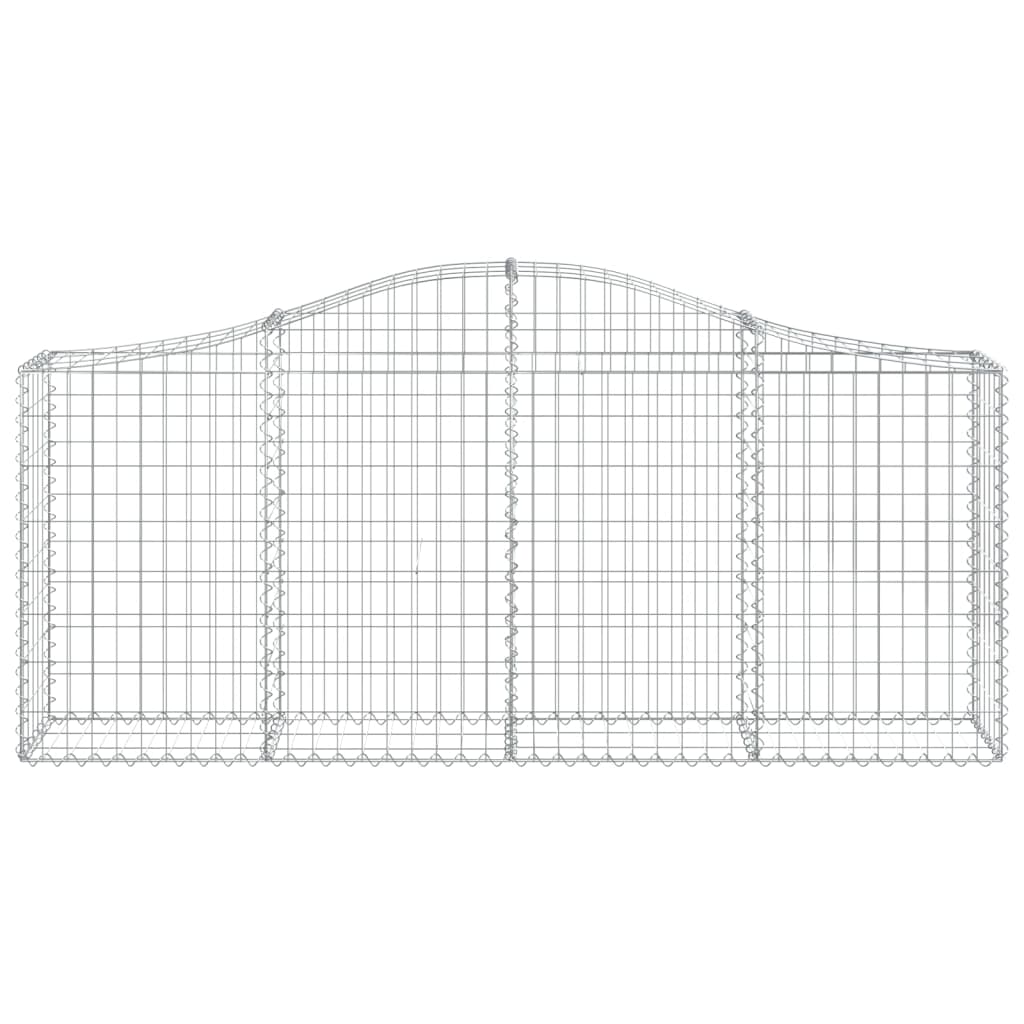 vidaXL Cestos gabião arqueados 40pcs 200x30x80/100cm ferro galvanizado