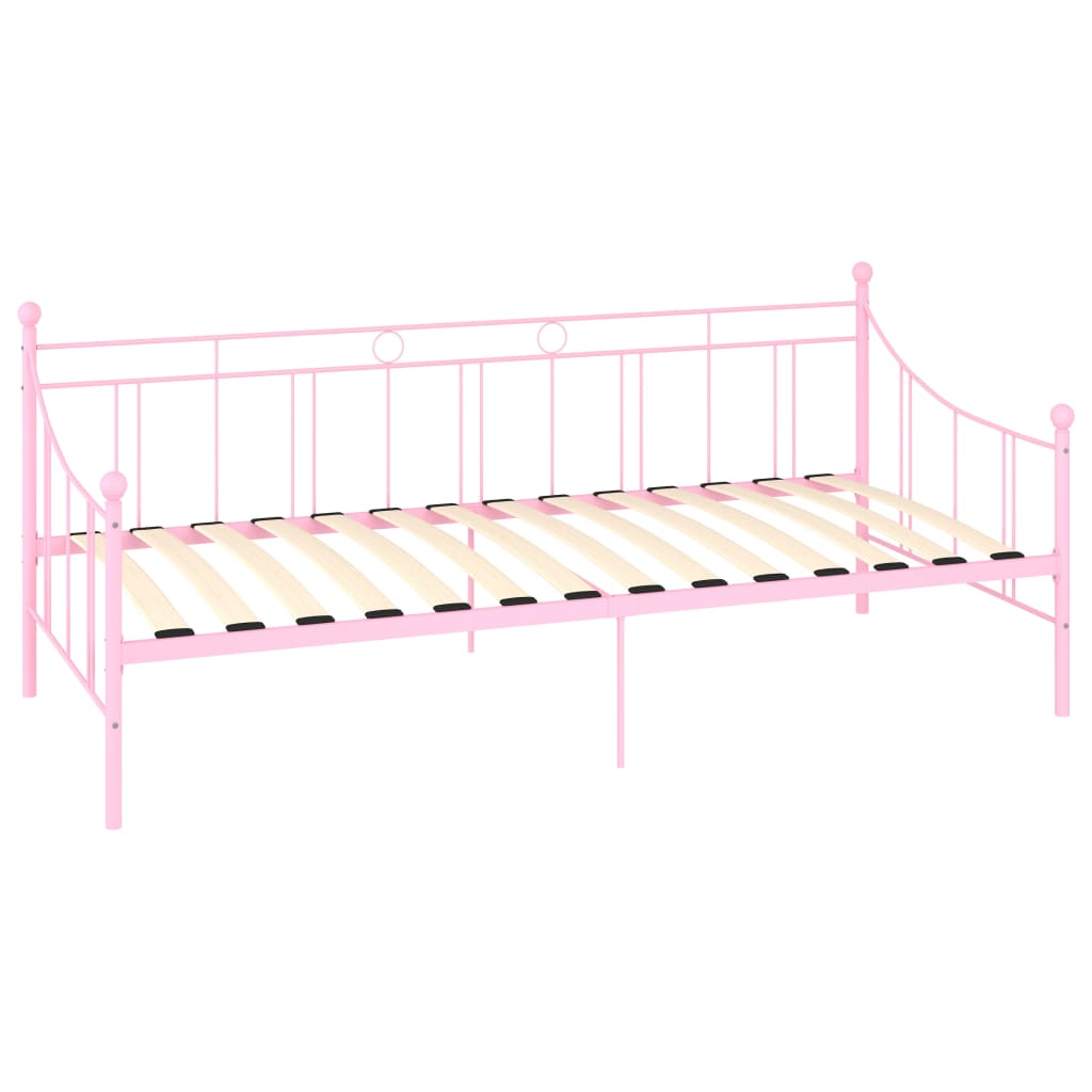 vidaXL Estrutura sofá-cama 90x200 cm metal rosa