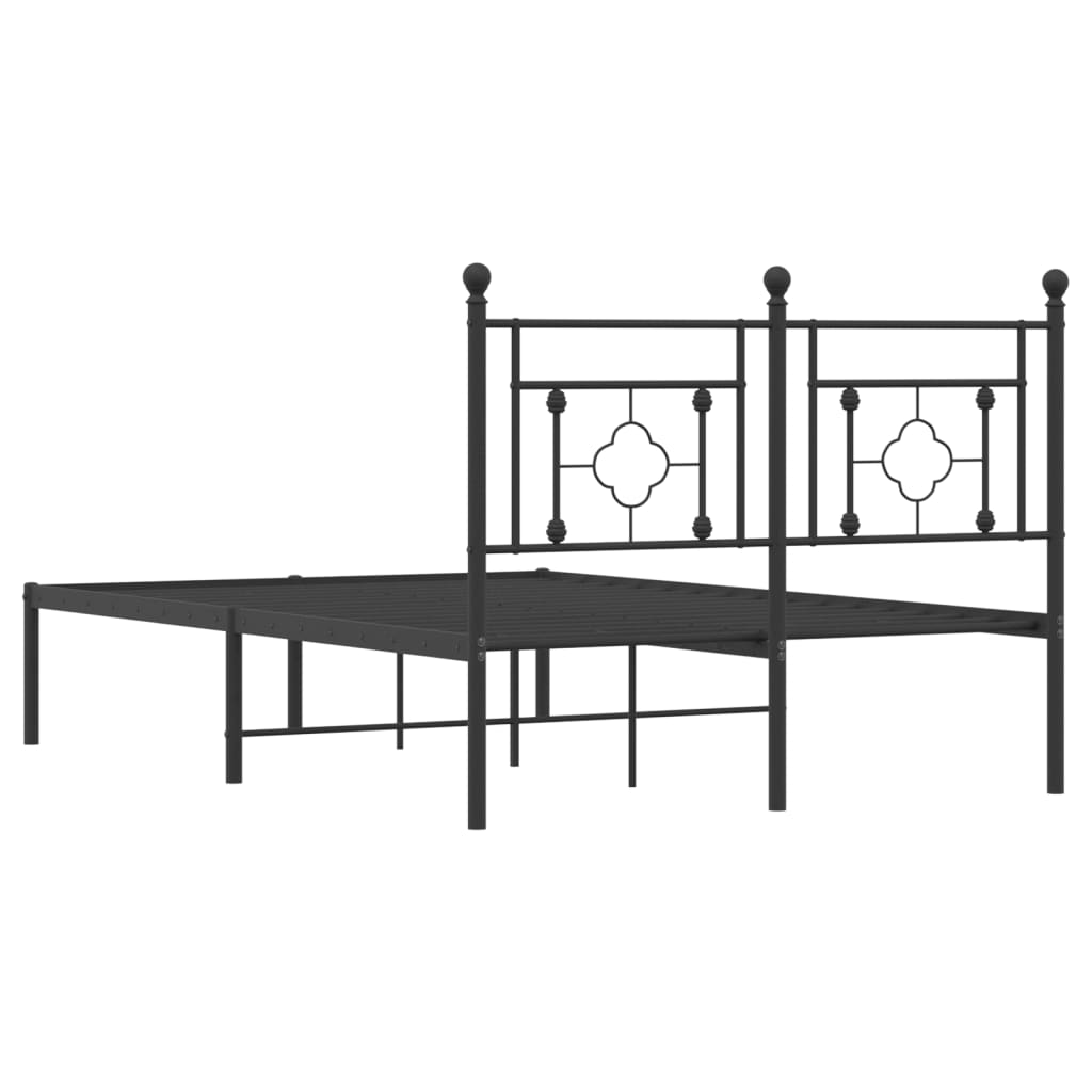 vidaXL Estrutura de cama com cabeceira 120x200 cm metal preto