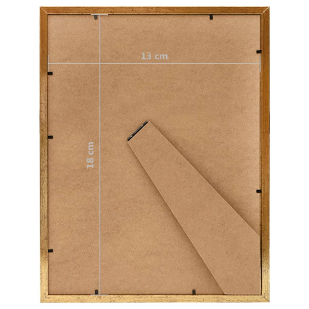 vidaXL Molduras para mesa 10 pcs 13x18 cm MDF dourado