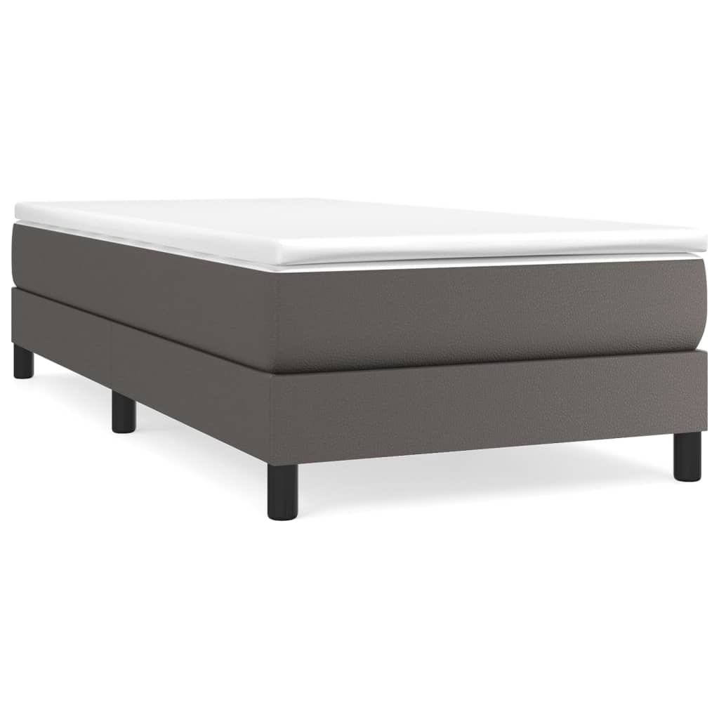 vidaXL Estrutura de cama 90x200 cm couro artificial cinzento