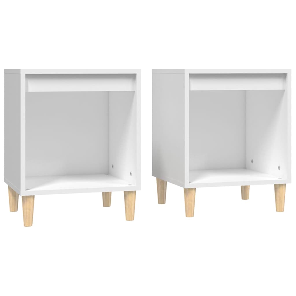 vidaXL Mesas de cabeceira 2 pcs 40x35x50 cm branco