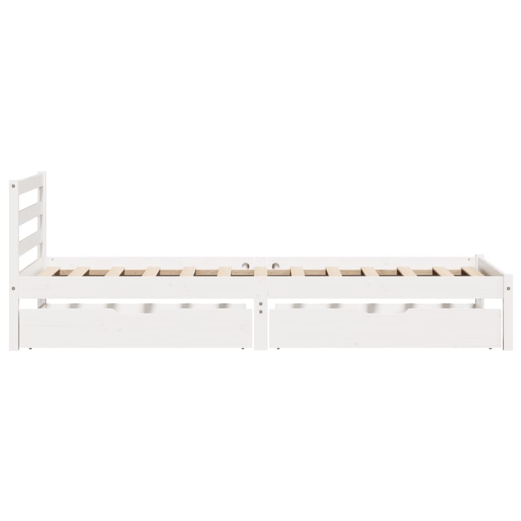 vidaXL Cama sem colchão 75x190 cm madeira de pinho maciça branco