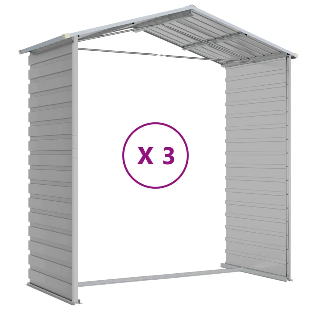 vidaXL Abrigo de jardim 191x300x198 cm aço galvanizado cinzento-claro