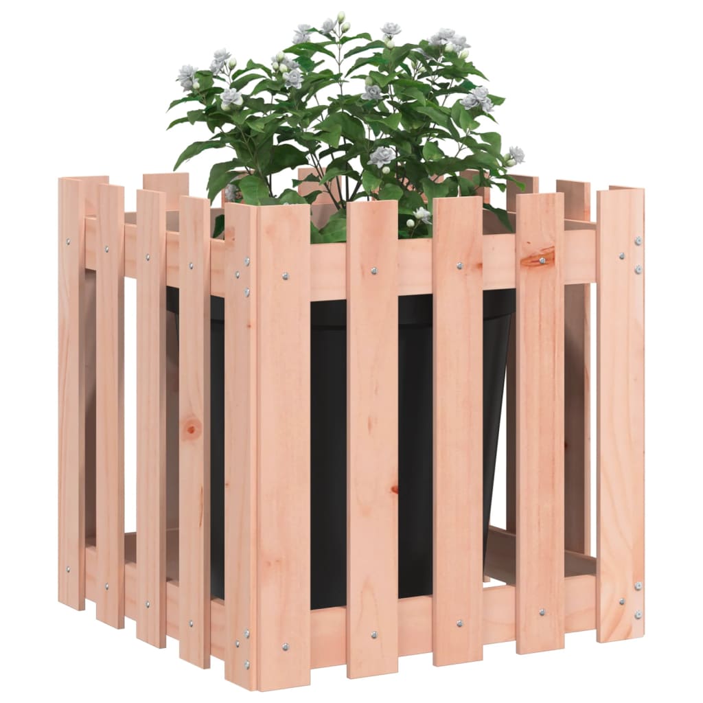vidaXL Vaso jardim c/ design cerca 50x50x50 cm madeira douglas maciça