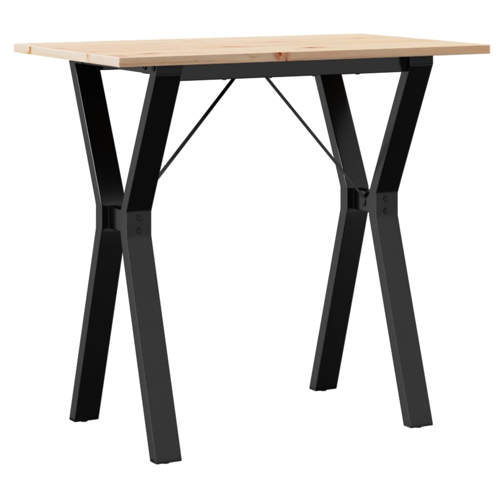 vidaXL Mesa de jantar estrutura em Y 80x50x75 cm pinho e ferro fundido