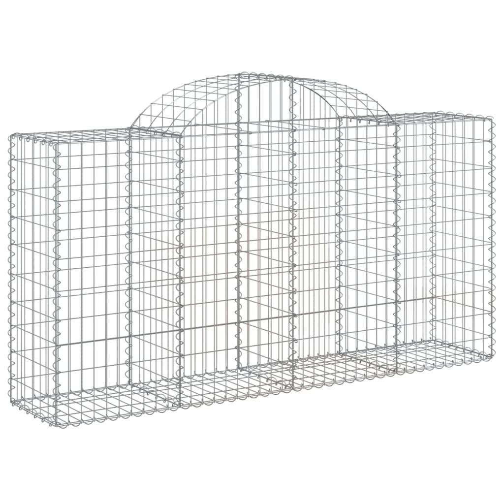 vidaXL Cestos gabião arqueados 6pcs 200x50x100/120cm ferro galvanizado