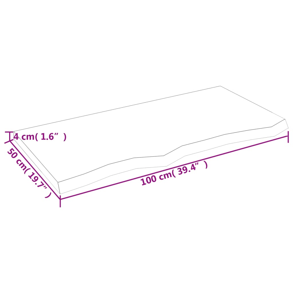 vidaXL Bancada p/ WC 100x50x(2-4)cm madeira tratada maciça castanho