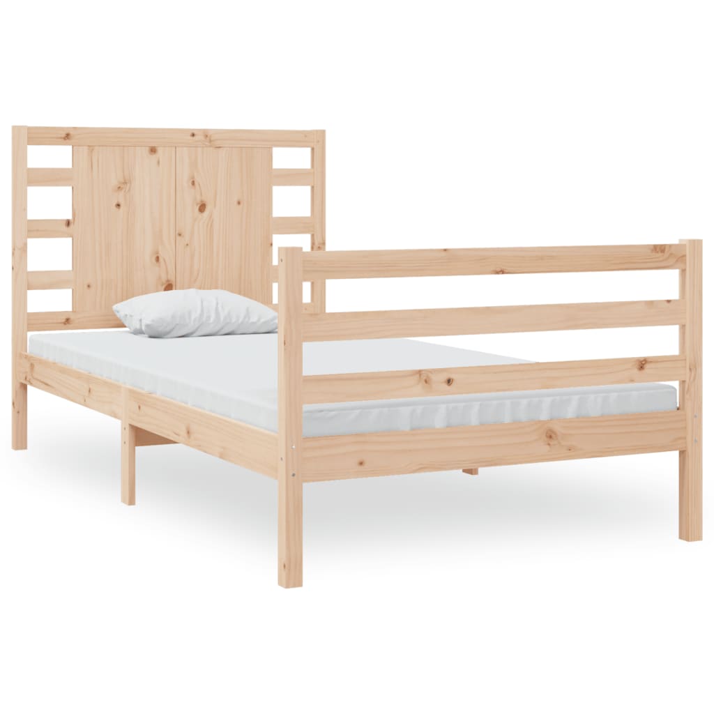 vidaXL Estrutura de cama pequena solteiro 2FT6 75x190 cm pinho maciço