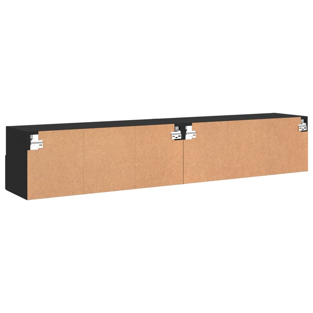 vidaXL Móveis de parede p/ TV 2 pcs 80x30x30cm derivados madeira preto