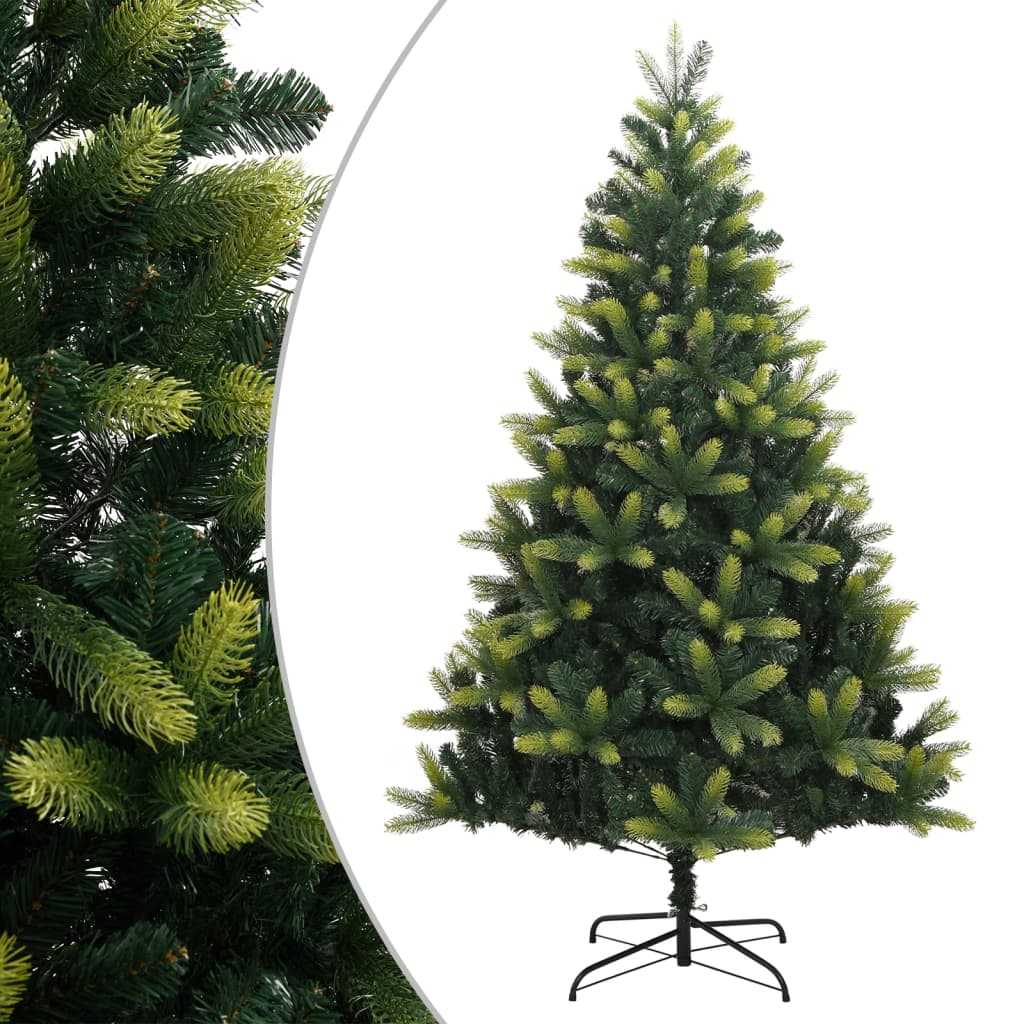 vidaXL Árvore de Natal artificial articulada com suporte 210 cm