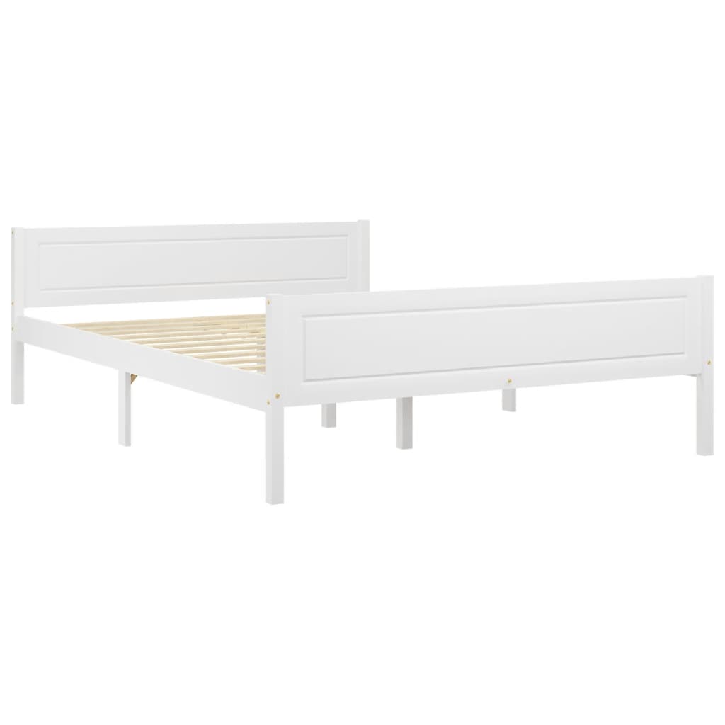 vidaXL Estrutura de cama em pinho maciço 140x200 cm branco