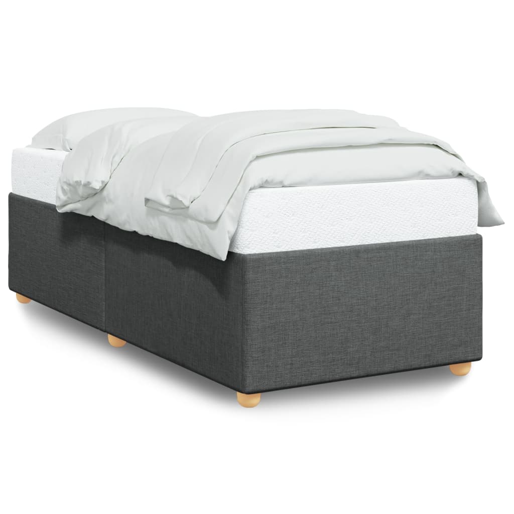 vidaXL Estrutura de cama 90x190 cm tecido cinzento-escuro