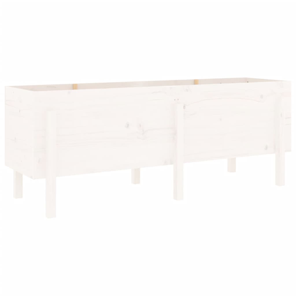 vidaXL Canteiro elevado de jardim 160x50x57 cm pinho maciço branco