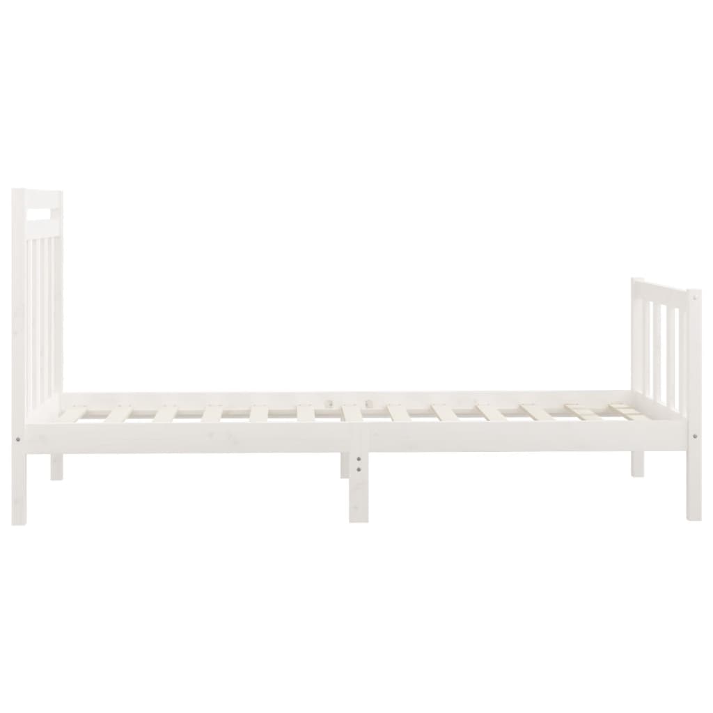 vidaXL Estrutura de cama 100x200 cm pinho maciço branco