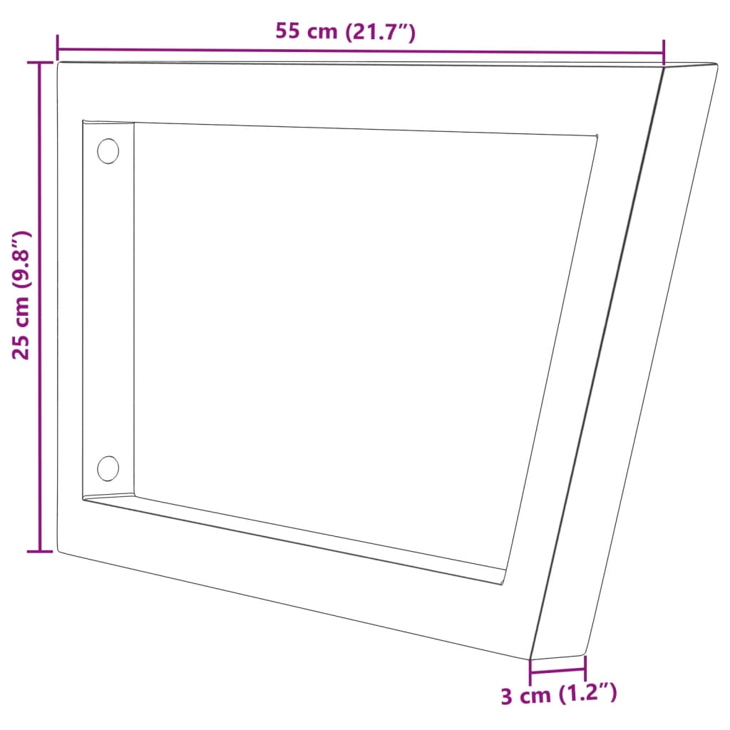 vidaXL Suportes de prateleira p/lavatório 2pcs aço trapezoidais branco