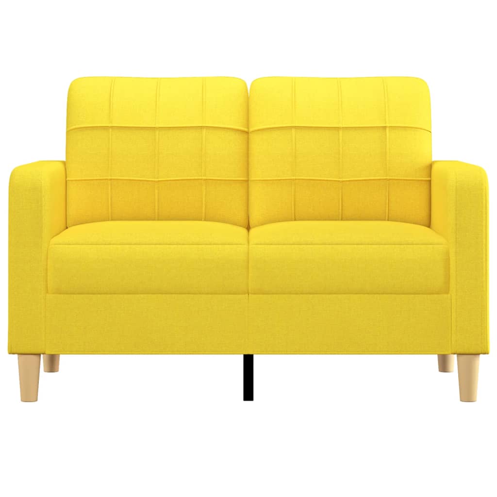 vidaXL Sofá de 2 lugares 120 cm tecido amarelo-claro