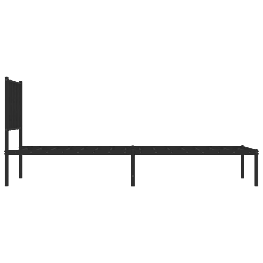 vidaXL Estrutura de cama com cabeceira 107x203 cm metal preto